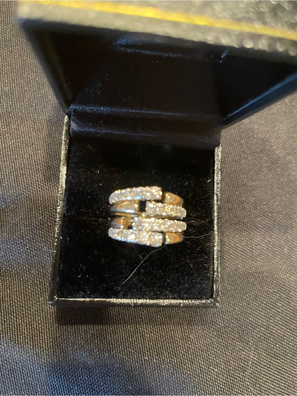 14 Ct Gold Multi-Band Custom Statement Ring - sz 7